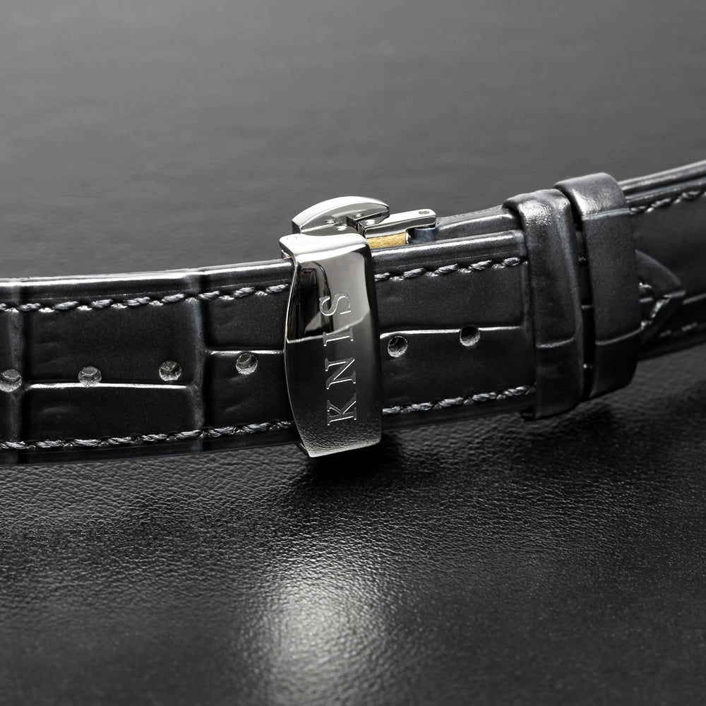 KNIS Leather Strap D-Buckle 20mm Black