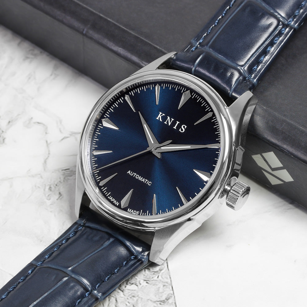 KNIS Leather Strap D-Buckle 20mm Navy