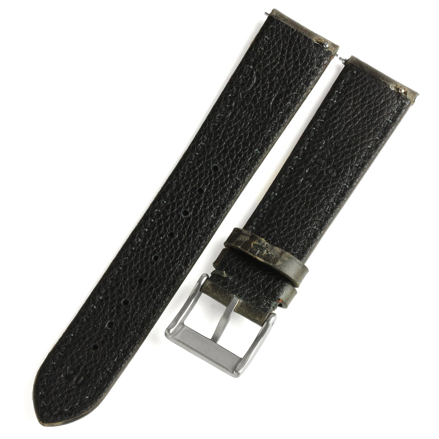 KNIS 20mm Genuine Italian Oil Leather Strap Dark Gray