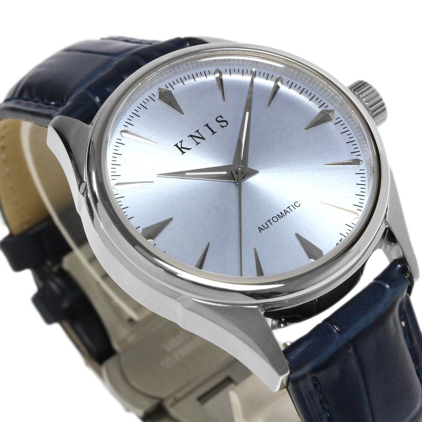 KNIS Automatic Sunray Dial Ice Blue Leather KN001-IBLBLLE