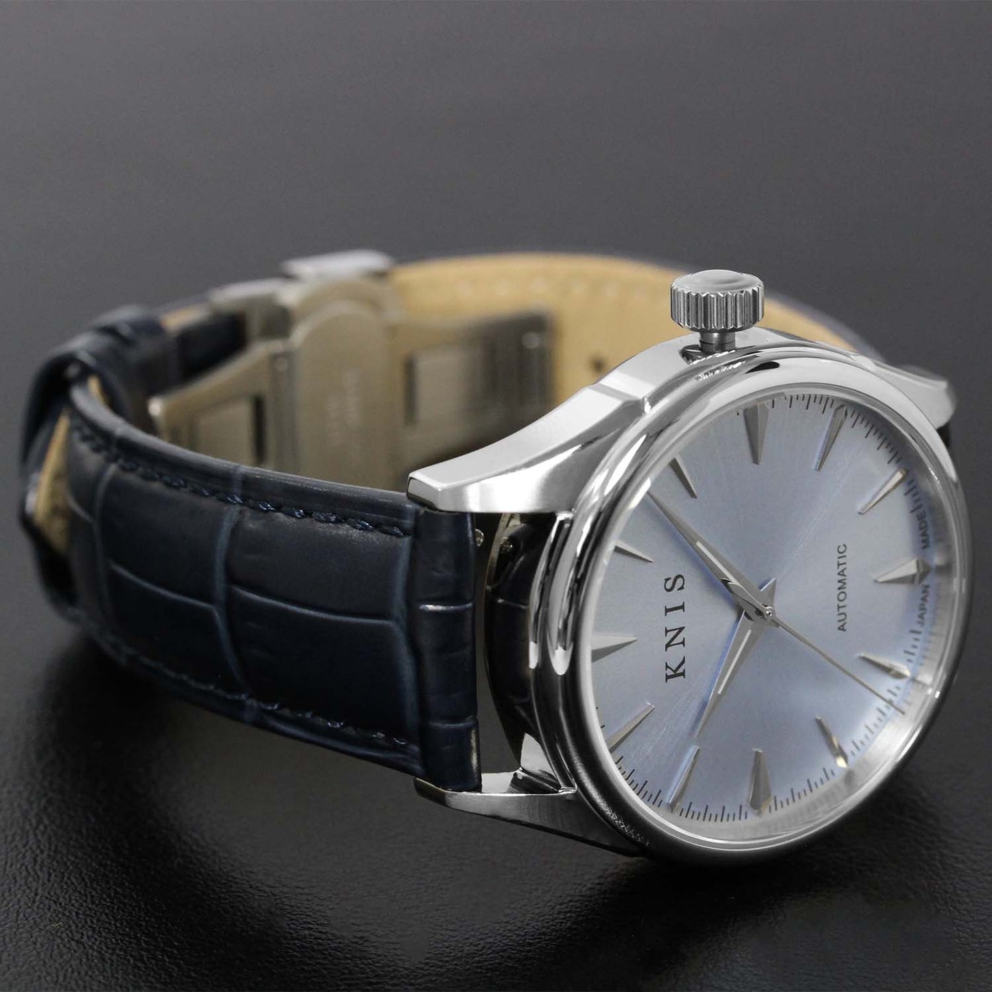 KNIS Automatic Sunray Dial Ice Blue Leather KN001-IBLBLLE