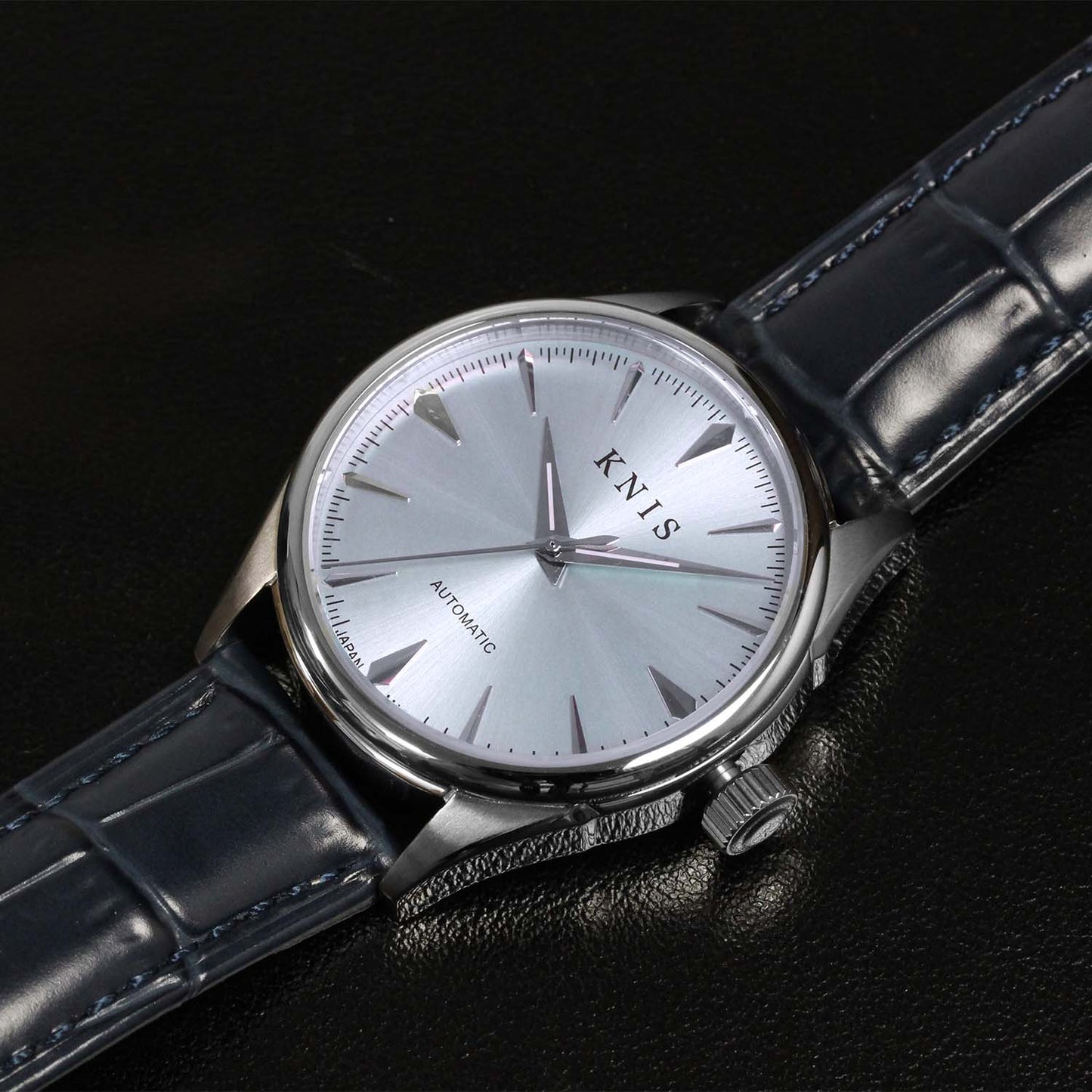 KNIS Automatic Sunray Dial Ice Blue Leather KN001-IBLBLLE