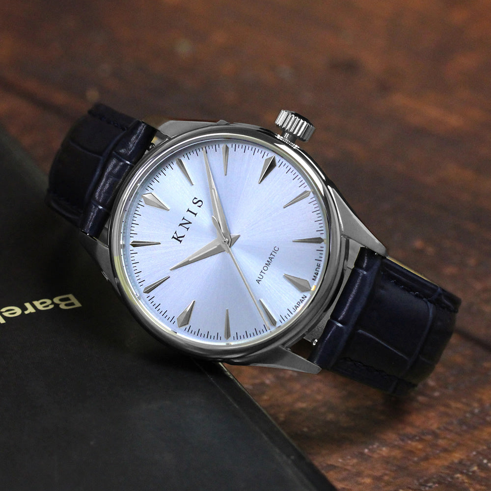 KNIS Automatic Sunray Dial Ice Blue Leather KN001-IBLBLLE
