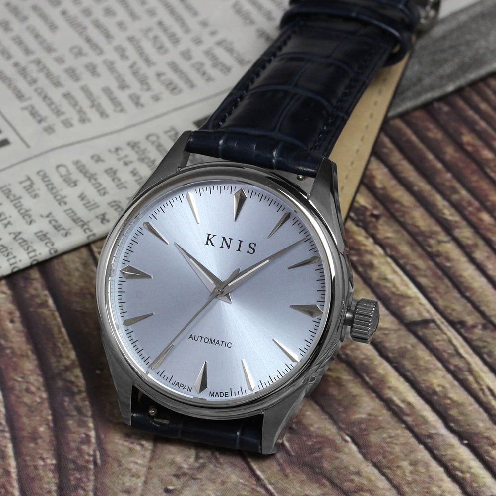 KNIS Automatic Sunray Dial Ice Blue Leather KN001-IBLBLLE