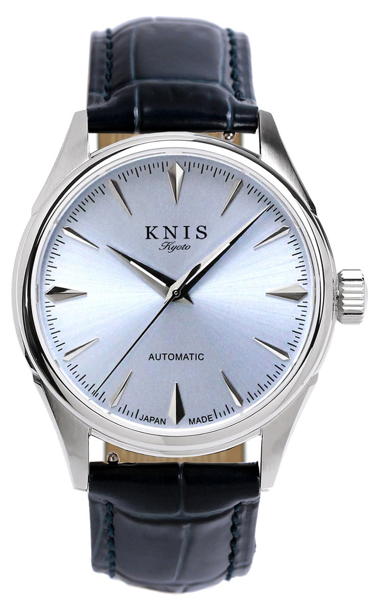 KNIS ニス 自動巻き 腕時計 メンズ サンレイダイアル アイスブルー レザー