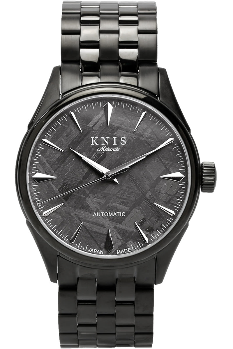 KNIS メテオライト 隕石 日本製 自動巻き 腕時計 メンズ ブラック 