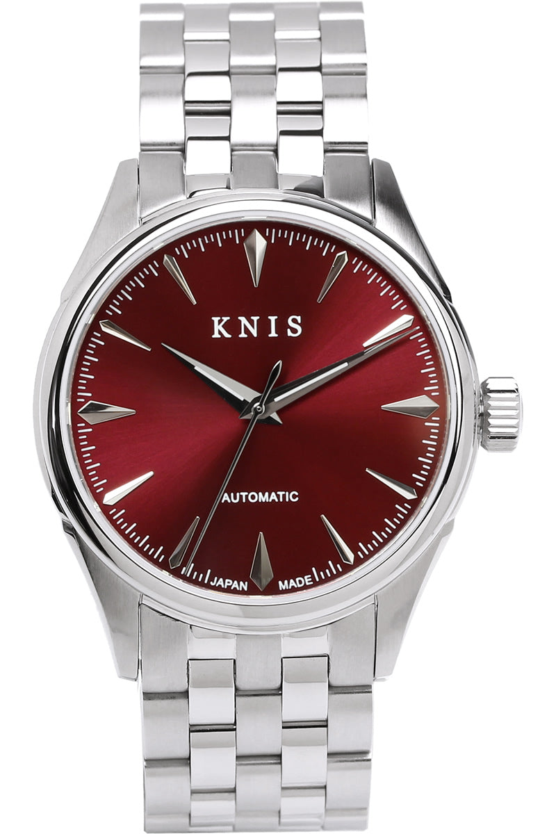 KNIS 自動巻き サンレイダイアル ワインレッド KN001-RD