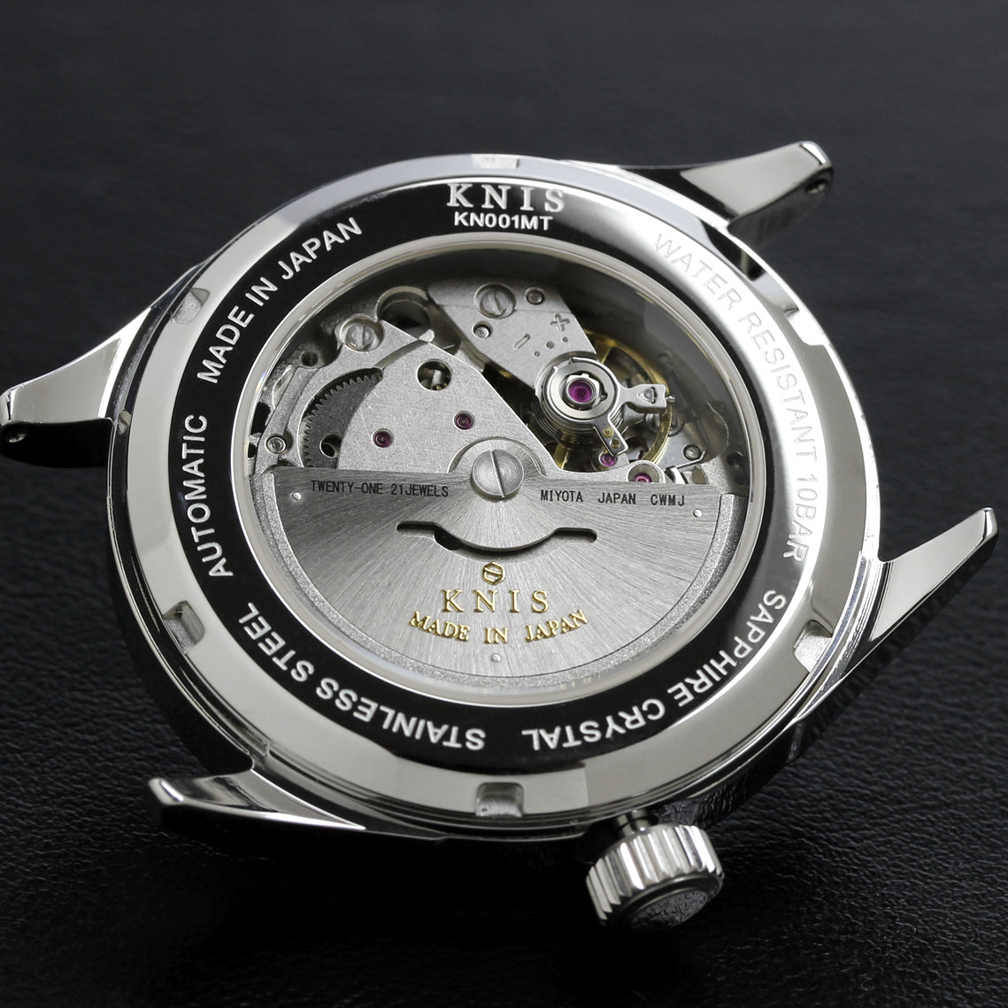 KNIS Automatic Retro Modern - Black Dial with Black Leather Strap KN002-BKBKLE