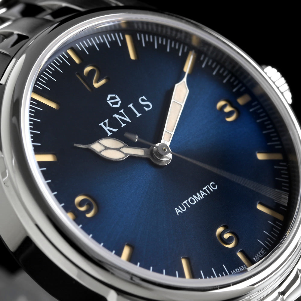 KNIS Automatic Retro Modern - Blue Dial with Blue Leather Strap KN002-BLBLLE