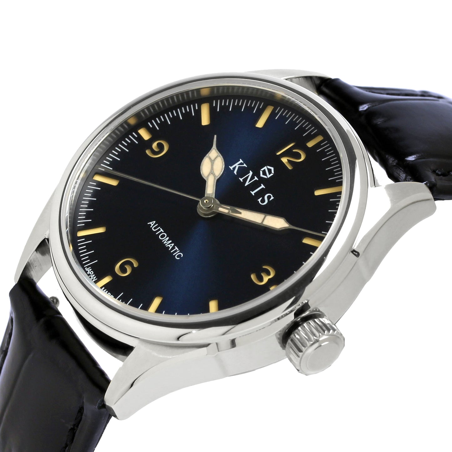 KNIS Automatic Retro Modern - Blue Dial with Blue Leather Strap KN002-BLBLLE