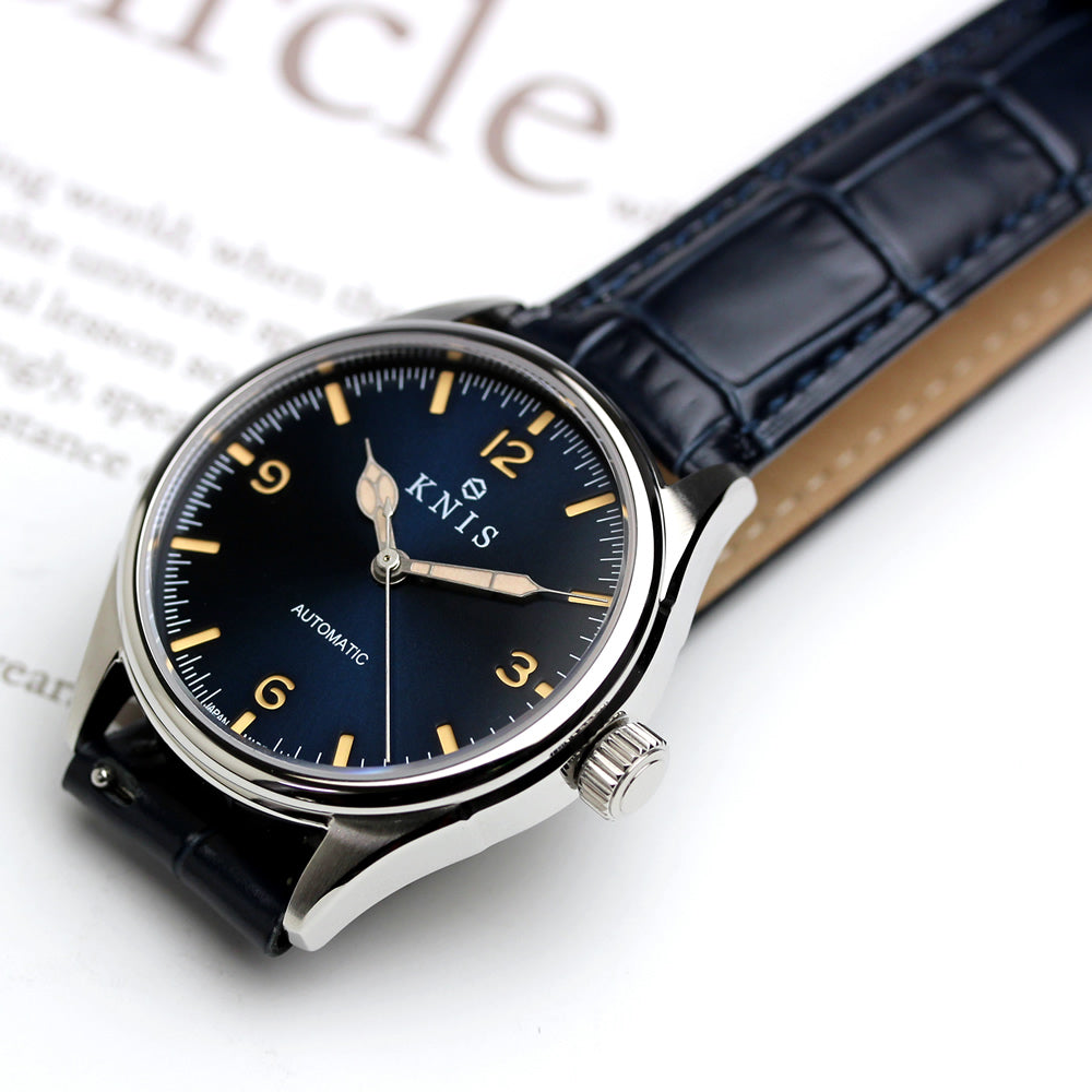 KNIS Leather Strap D-Buckle 20mm Navy
