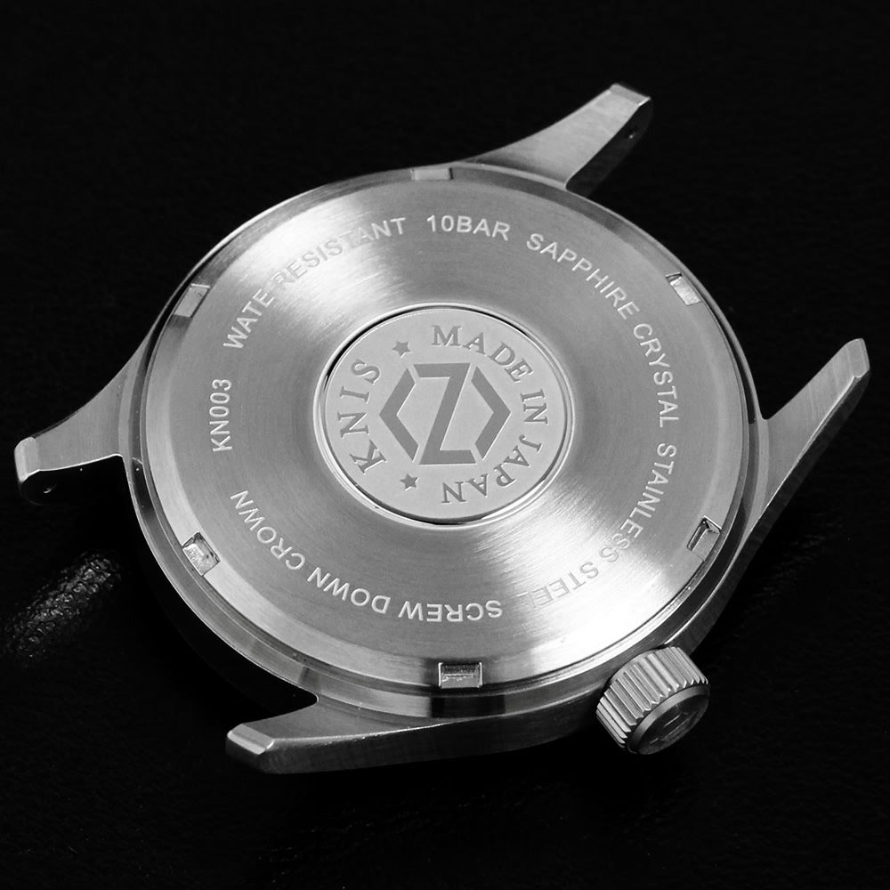 KNIS レトロミリタリーウォッチ オフホワイトダイヤル キャメルレザーベルト KN003-WHCALE