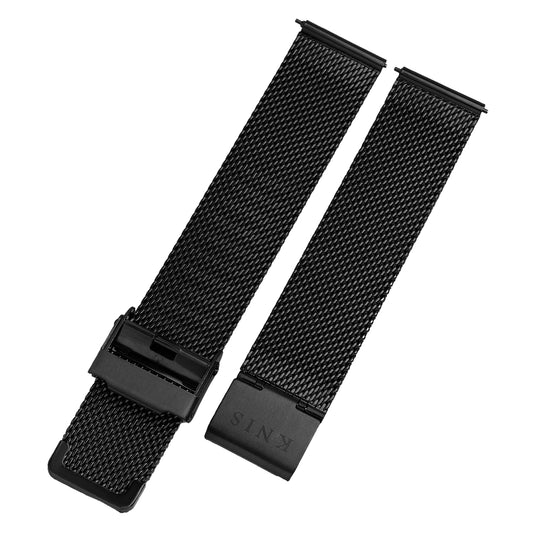 KNIS 18mm Stainless Steel Mesh Watch Strap – Black