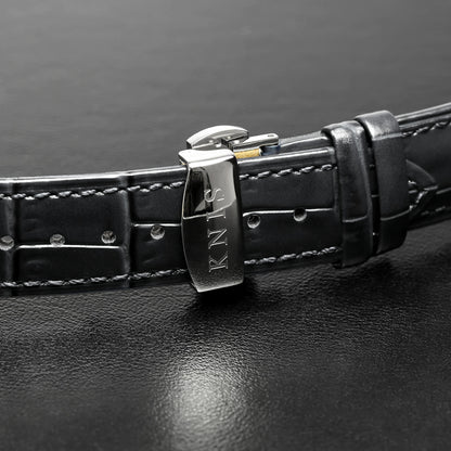 KNIS Leather Strap D-Buckle 20mm Black 