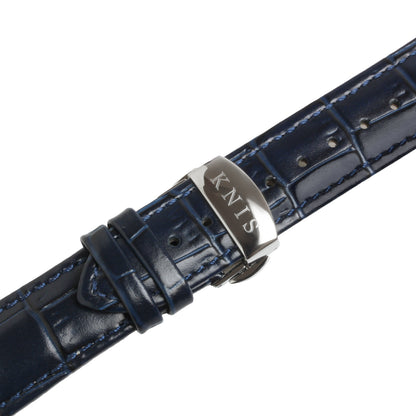 KNIS Meteorite Dial Automatic Silver Blue / Blue Leather Strap (KN001-MTBLLE)