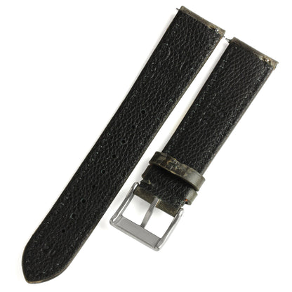 KNIS 20mm Genuine Italian Oil Leather Strap Dark Gray