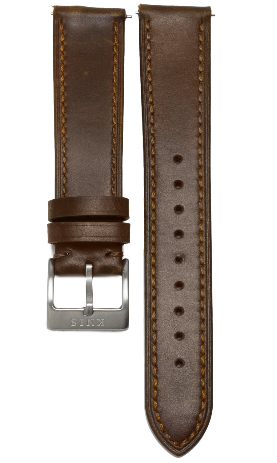 KNIS 20mm Genuine Italian Oil Leather Strap Tan