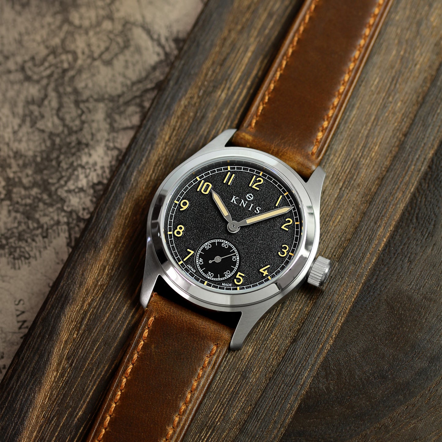 KNIS 20mm Genuine Italian Oil Leather Strap Tan