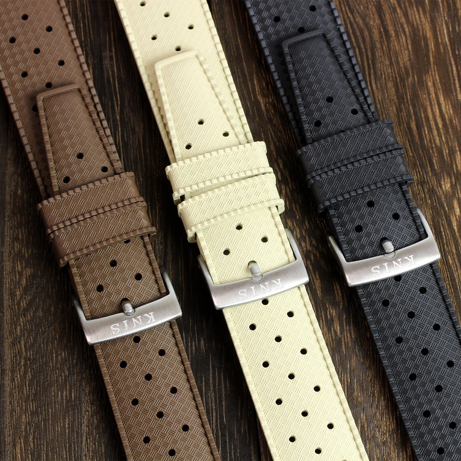 KNIS 替えベルト FKMラバーベルト ストラップ 20mm ブラック