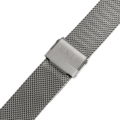 KNIS 替えベルト ステンレス メッシュベルト ストラップ 18mm シルバー