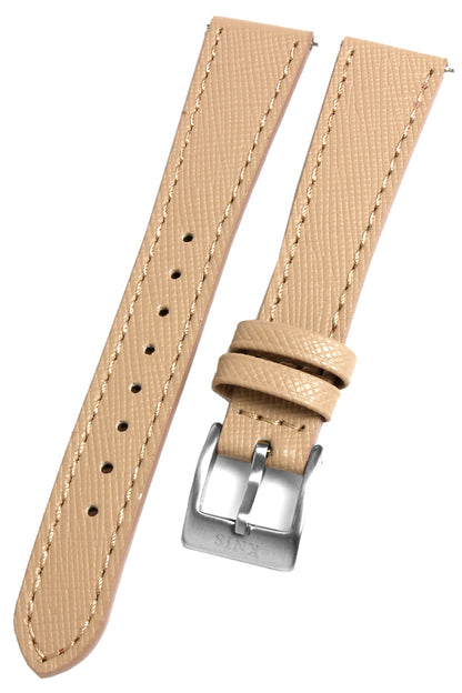 KNIS 18mm Saffiano Leather Strap – Beige