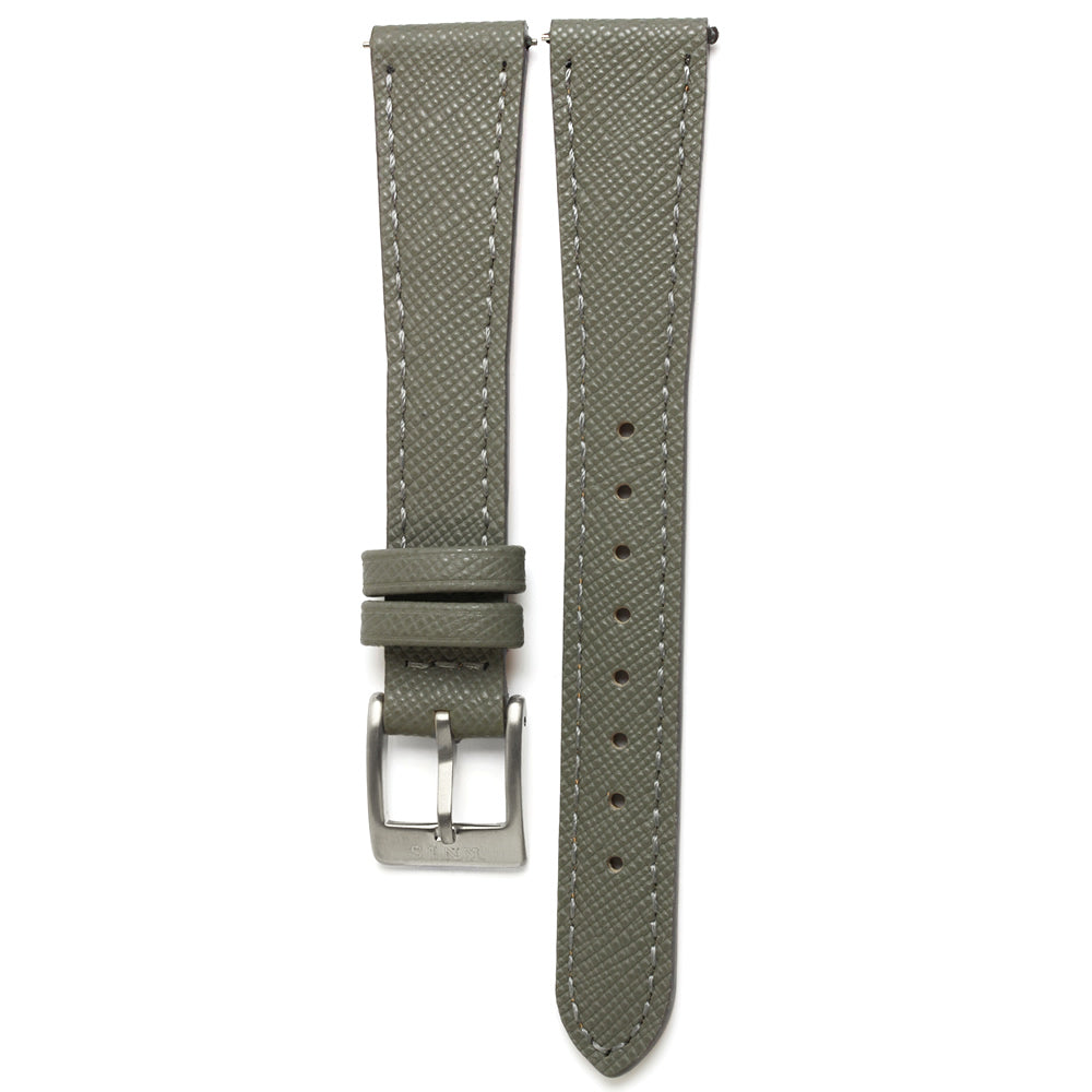 KNIS 18mm Saffiano Leather Strap – Gray