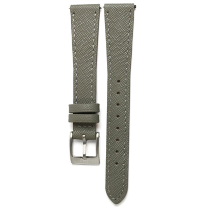 KNIS 18mm Saffiano Leather Strap – Gray