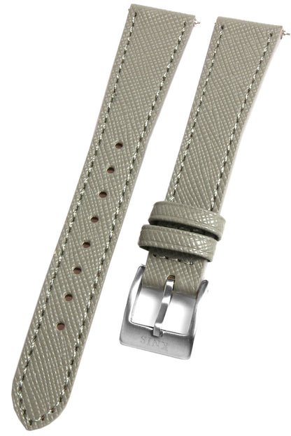 KNIS 18mm Saffiano Leather Strap – Gray
