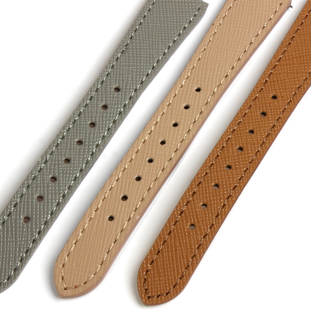 KNIS 18mm Saffiano Leather Strap – Beige