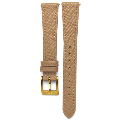 KNIS 18mm Saffiano Leather Strap – Beige