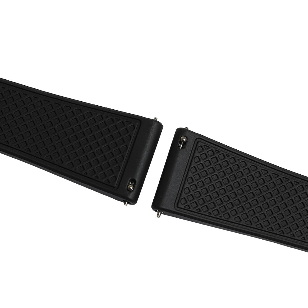 KNIS 20mm FKM Rubber Watch Strap – Grid texture Black RB02