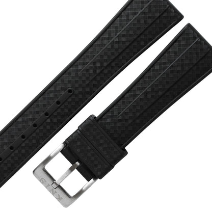 KNIS 20mm FKM Rubber Watch Strap – Grid texture Black RB02