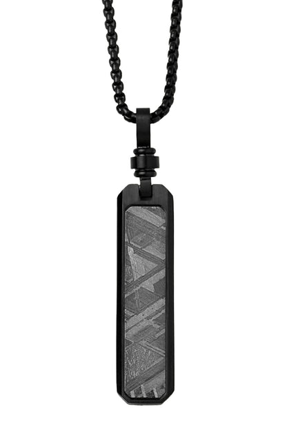 KNIS Meteorite Necklace Stainless Steel Plate Black KN-NC002-BK