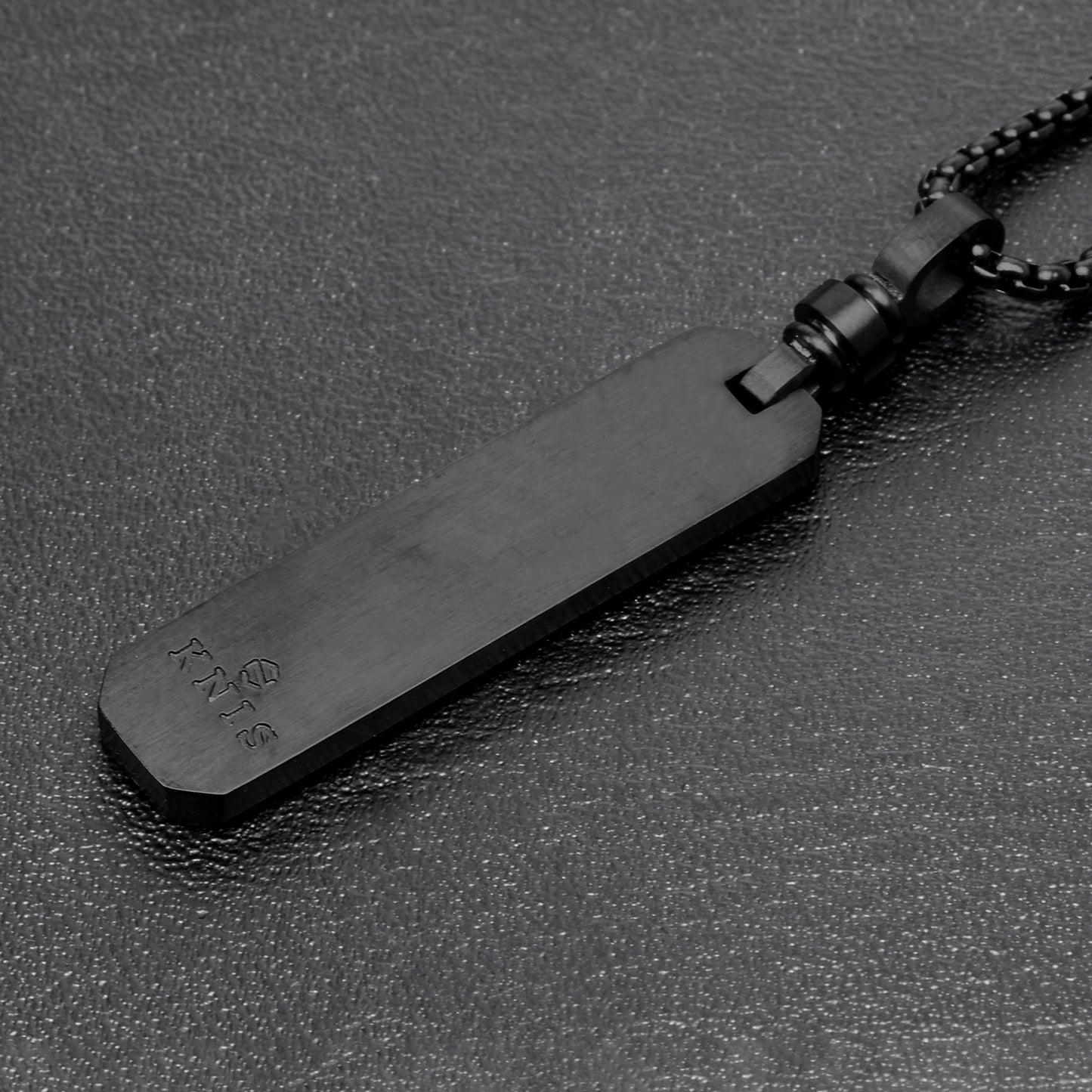 KNIS Meteorite Necklace Stainless Steel Plate Black KN-NC002-BK