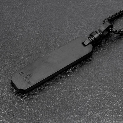 KNIS Meteorite Necklace Stainless Steel Plate Black KN-NC002-BK