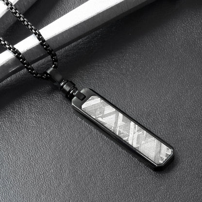 KNIS Meteorite Necklace Stainless Steel Plate Black KN-NC002-BK