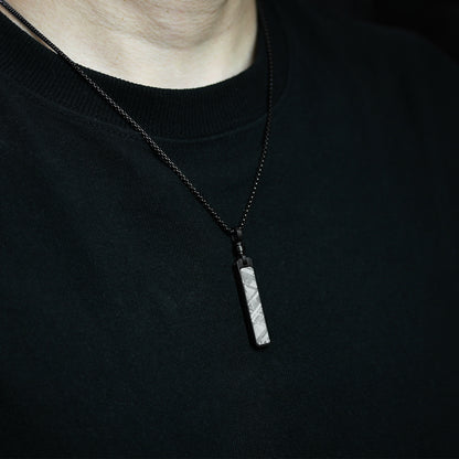 KNIS Meteorite Necklace Stainless Steel Plate Black KN-NC002-BK
