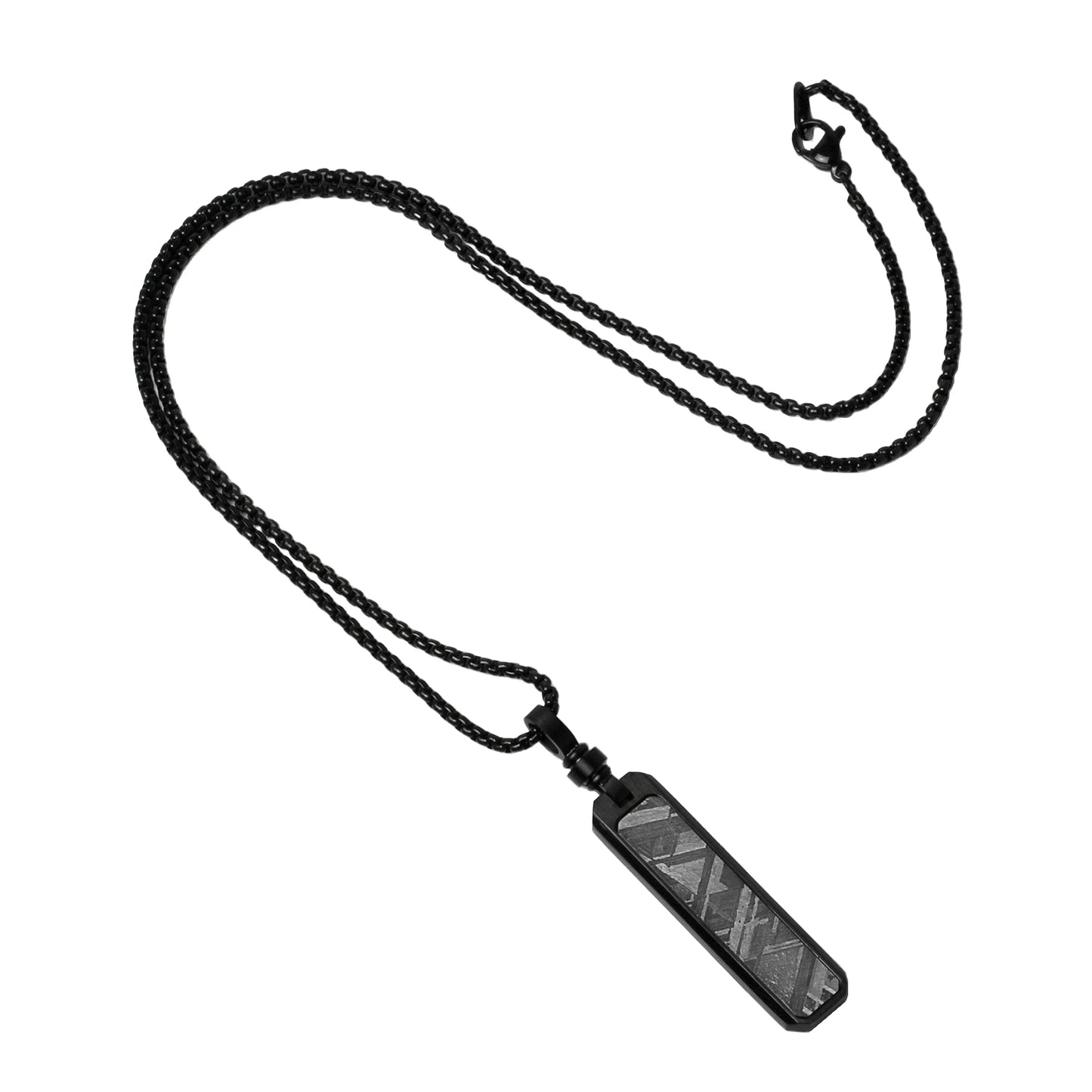 KNIS Meteorite Necklace Stainless Steel Plate Black KN-NC002-BK