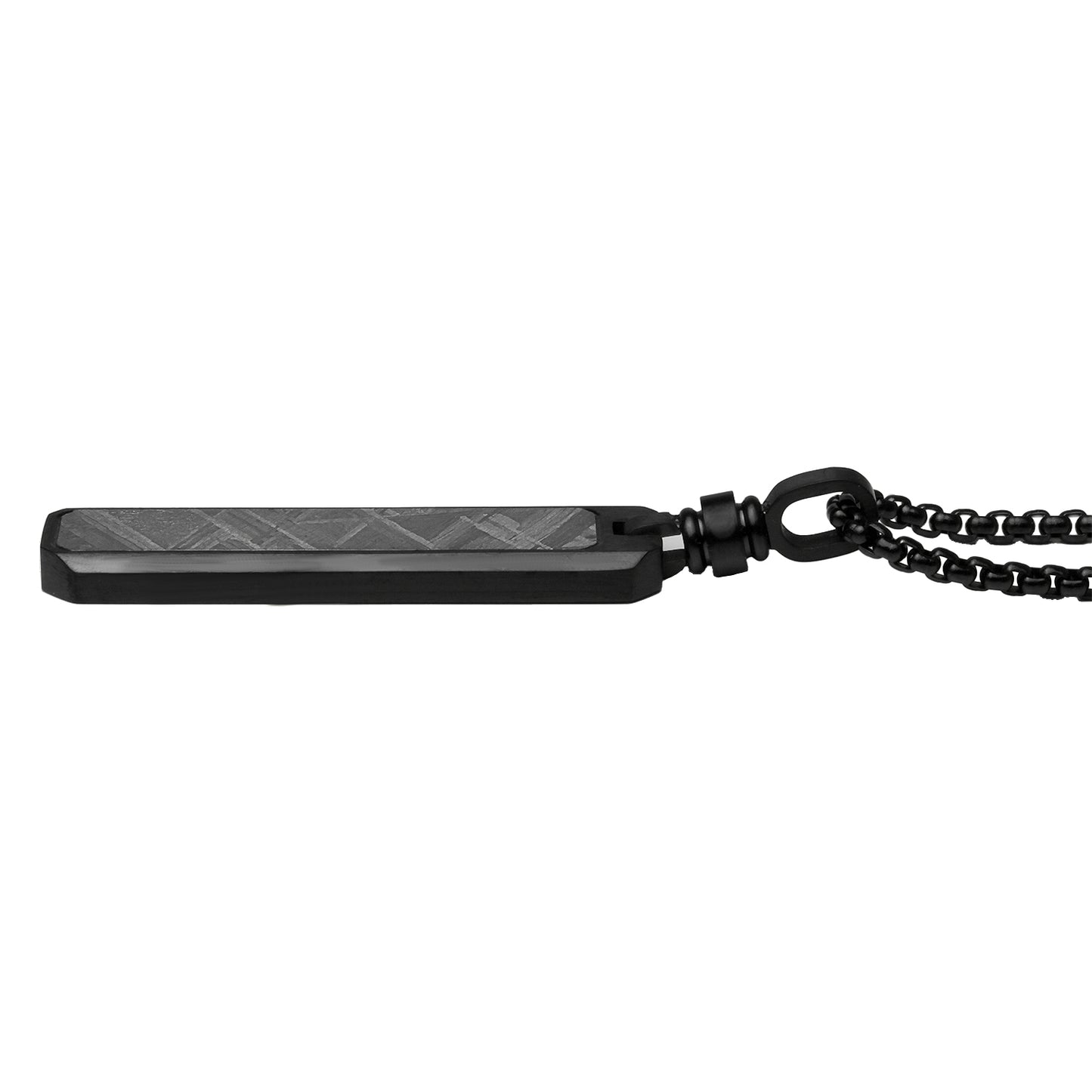 KNIS Meteorite Necklace Stainless Steel Plate Black KN-NC002-BK