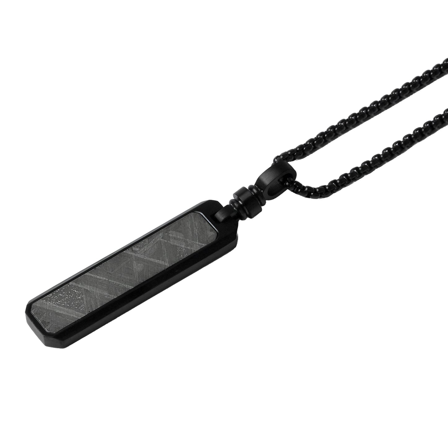 KNIS Meteorite Necklace Stainless Steel Plate Black KN-NC002-BK