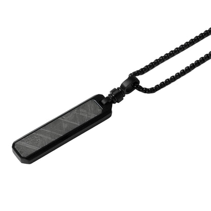 KNIS Meteorite Necklace Stainless Steel Plate Black KN-NC002-BK