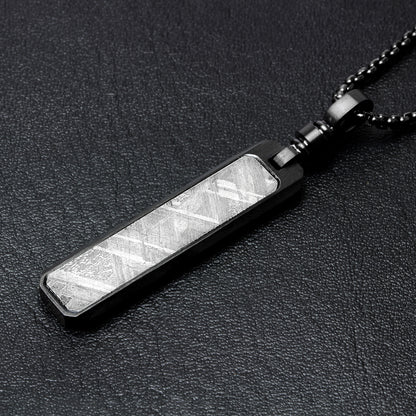 KNIS Meteorite Necklace Stainless Steel Plate Black KN-NC002-BK