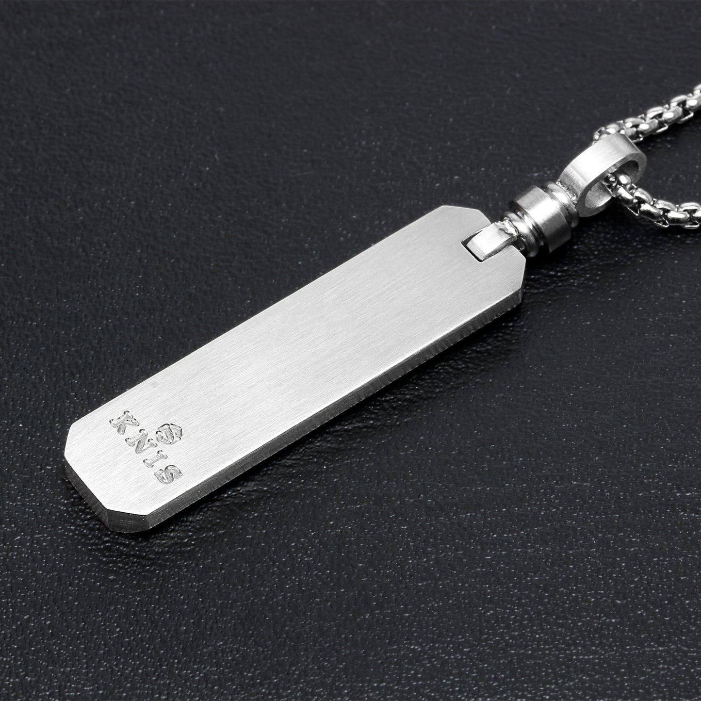 KNIS Meteorite Necklace Stainless Steel Plate Silver KN-NC002-SV