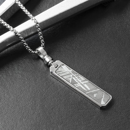 KNIS Meteorite Necklace Stainless Steel Plate Silver KN-NC002-SV