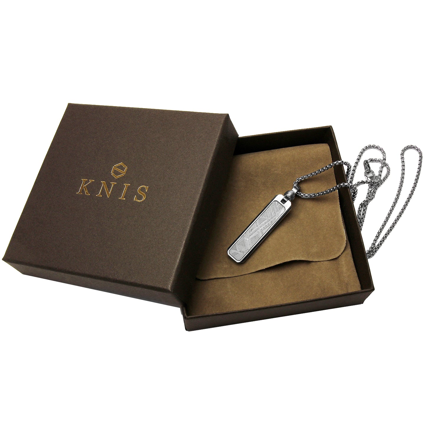 KNIS Meteorite Necklace Stainless Steel Plate Silver KN-NC002-SV
