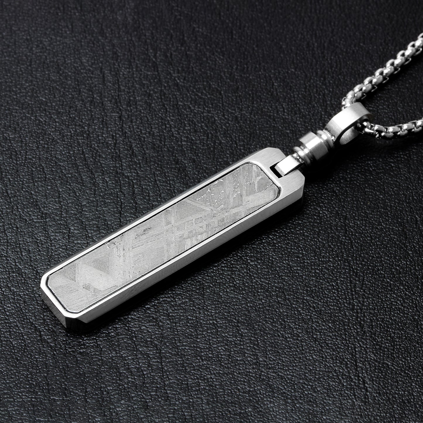 KNIS Meteorite Necklace Stainless Steel Plate Silver KN-NC002-SV