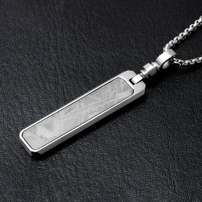 KNIS Meteorite Necklace Stainless Steel Plate Silver KN-NC002-SV
