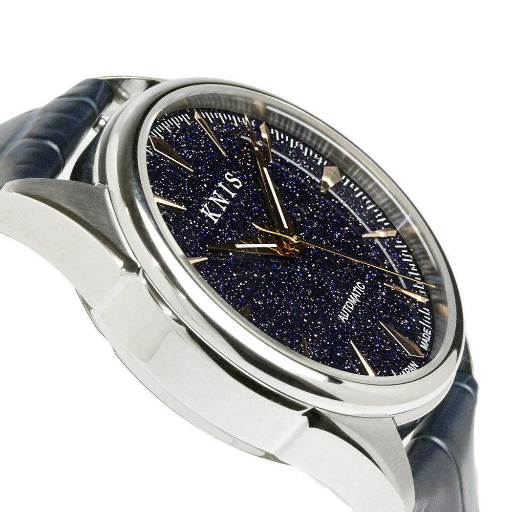 KNIS Aventurine Dial Automatic Made in Japan Rose Gold / Blue Leather Strap KN001-AVRGBLLE