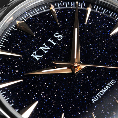 KNIS Aventurine Dial Automatic Made in Japan Rose Gold / Blue Leather Strap KN001-AVRGBLLE
