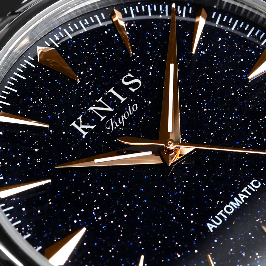 KNIS Aventurine Dial Automatic Made in Japan Rose Gold / Blue Leather Strap KN001-AVRGBLLE